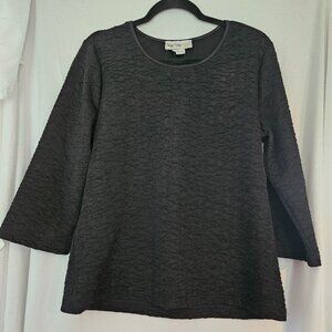 Women's Vintage Lana Lee Black 3/4 Sleeve Blouse Size Large